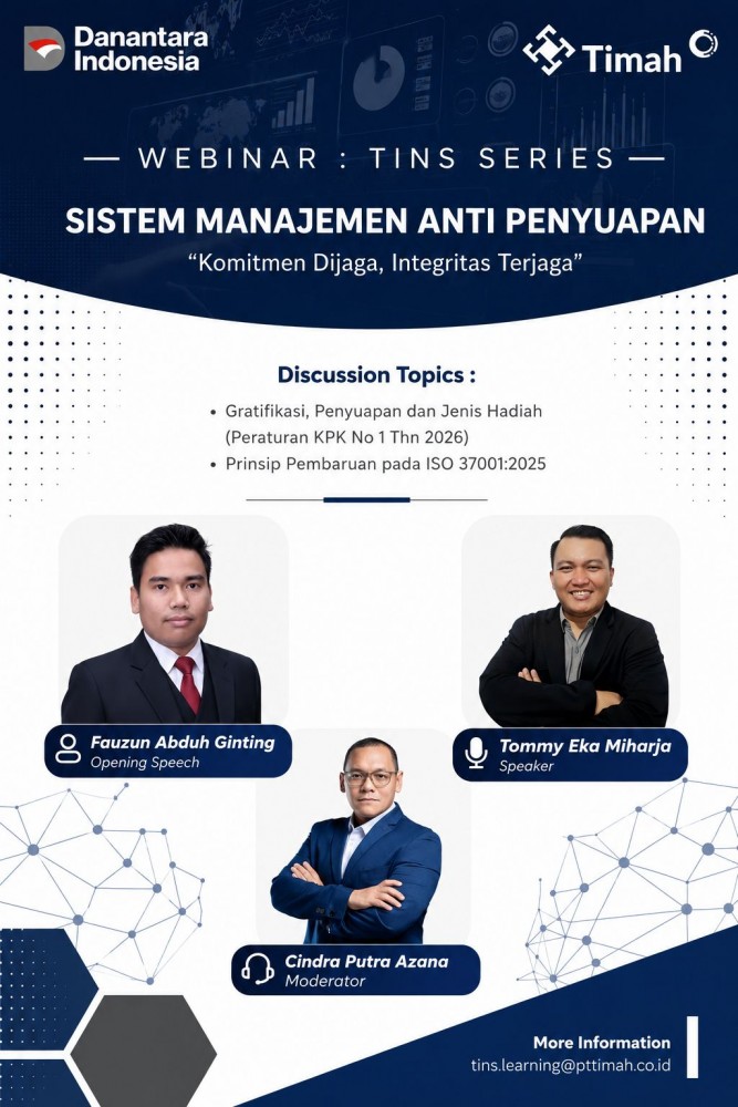 PT TIMAH Perkuat Tata Kelola Perusahaan, Tingkatkan Pemahaman Karyawan tentang Anti Penyuapan