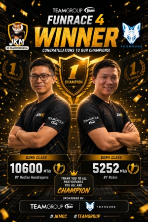 JKM OC FunRace 4 Resmi Berakhir, Hadian Hendrayana dan Robin Raih Gelar Juara di Kelas DDR5 dan DDR4